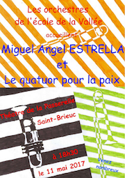Miguel Angel Estrella et son Quatuor pour la Paix jouent avec "l’orchestre à l’école" de Saint Brieuc (p.10)