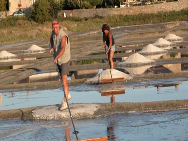 Dominique et Charles Perraud dans leur saline à Guérande