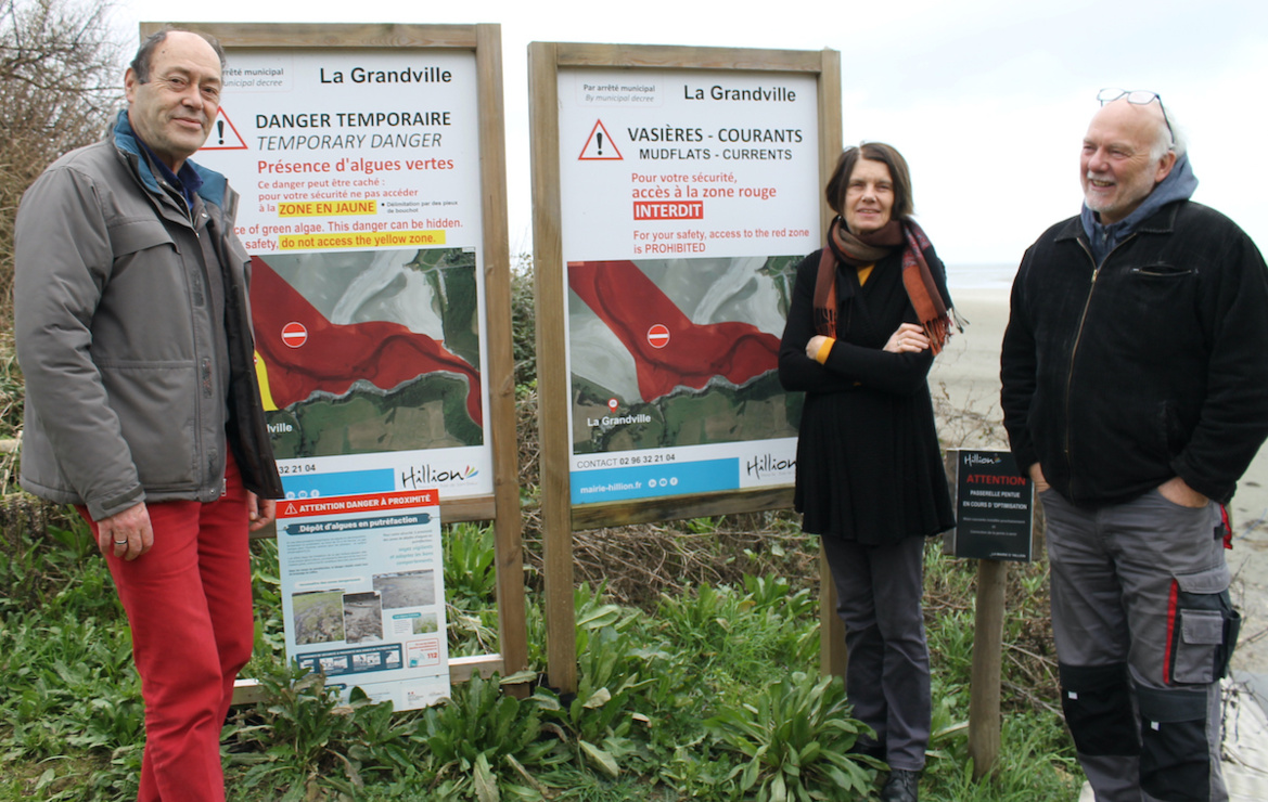 De g. à d. : Alain Plusquellec, Annie Le Guilloux, Gilles Monsillon