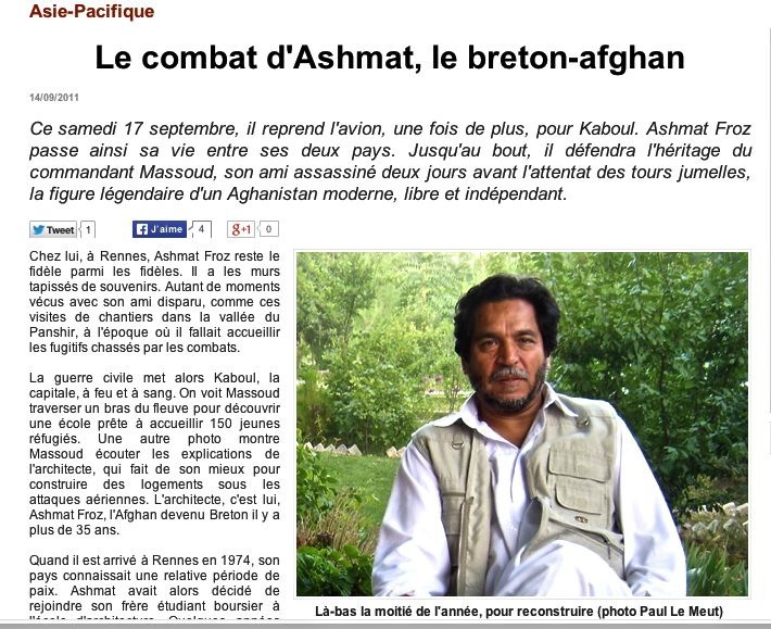 Ashmat, le Breton-Afghan, repart de nouveau à Kaboul Ashmat, le Breton-Afghan, repart de nouveau à Kaboul