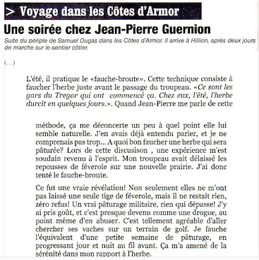 Extrait d'un reportage de Samuel Dugas