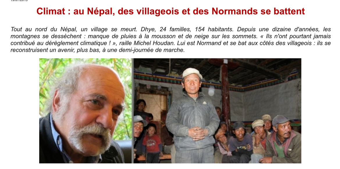 Climat : Normands et Népalais ont reconstruit un village, plus bas Climat : Normands et Népalais ont reconstruit un village, plus bas