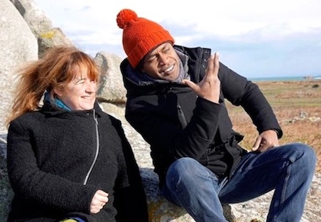 Avec le poète kanak Paul Wamo Avec le poète kanak Paul Wamo