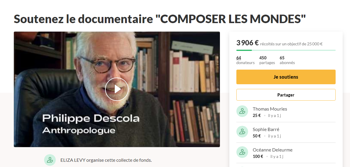 Financement participatif : le documentaire de P. Descola "Composer les mondes"