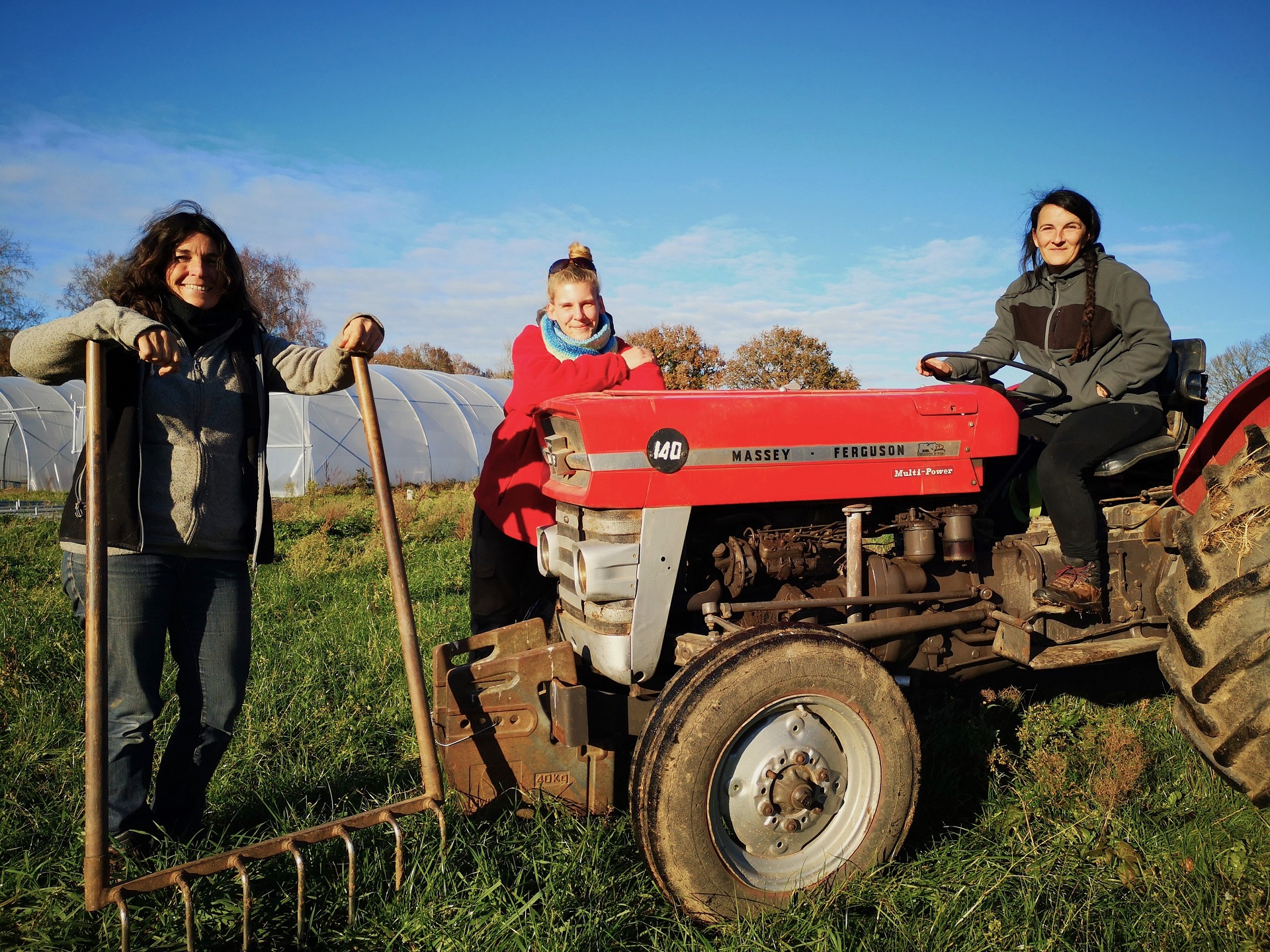 Typhaine, Margaux et Stéphanie ont créé Grelinette et Ferguson, ferme maraîchère biologique à Hennebont, avec le soutien d'Optim'ism.