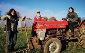 Typhaine, Margaux et Stéphanie ont créé Grelinette et Ferguson, ferme maraîchère biologique à Hennebont, avec le soutien d'Optim'ism.