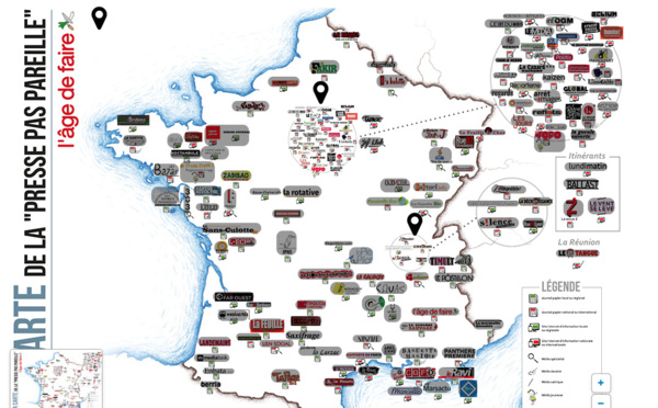 Une carte de la  "presse pas pareille"