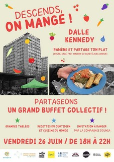 « Descends, on mange ! », un banquet sur la dalle