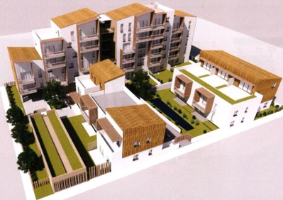 Un immeuble en habitat participatif est en construction square du Poitou. (Vue-Sud-Ouest_Z_Architectes-Rhizome_Promoteur-Coop Habitat_Juin-2020)
